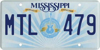 MS license plate MTL479