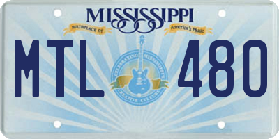 MS license plate MTL480