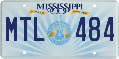 MS license plate MTL484