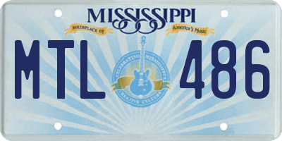 MS license plate MTL486