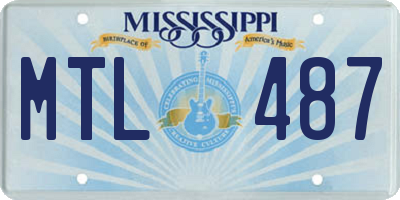 MS license plate MTL487