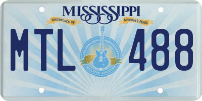 MS license plate MTL488