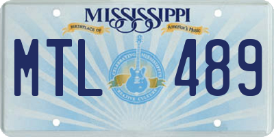 MS license plate MTL489