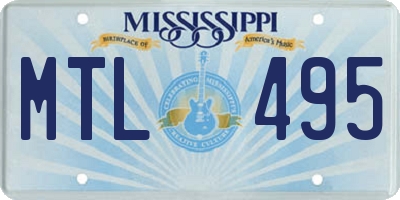 MS license plate MTL495