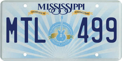 MS license plate MTL499