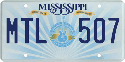 MS license plate MTL507