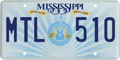 MS license plate MTL510