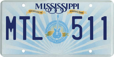 MS license plate MTL511