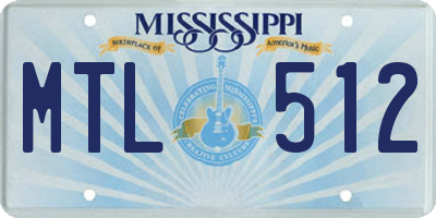 MS license plate MTL512