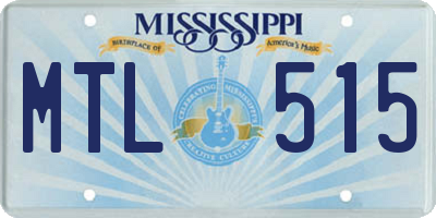 MS license plate MTL515