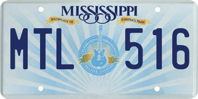 MS license plate MTL516