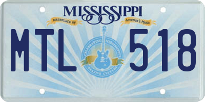 MS license plate MTL518