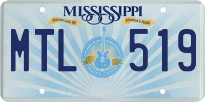 MS license plate MTL519