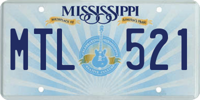 MS license plate MTL521
