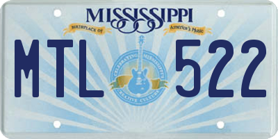 MS license plate MTL522