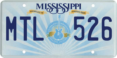 MS license plate MTL526