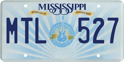 MS license plate MTL527