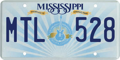 MS license plate MTL528