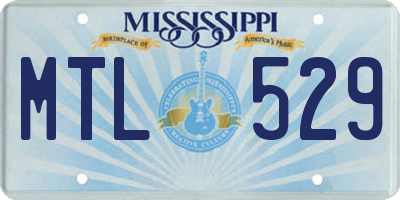 MS license plate MTL529