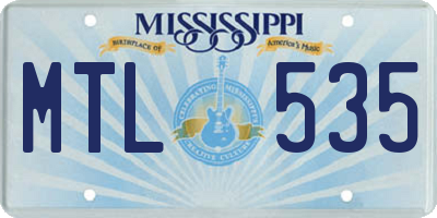 MS license plate MTL535