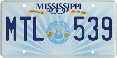 MS license plate MTL539