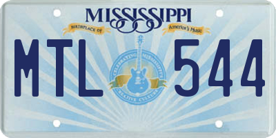 MS license plate MTL544