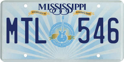 MS license plate MTL546
