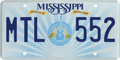 MS license plate MTL552