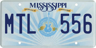 MS license plate MTL556