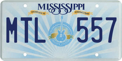MS license plate MTL557
