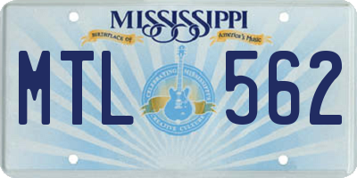 MS license plate MTL562