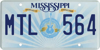 MS license plate MTL564
