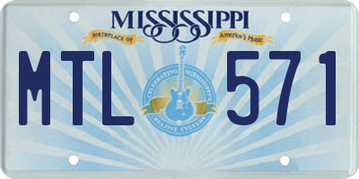 MS license plate MTL571