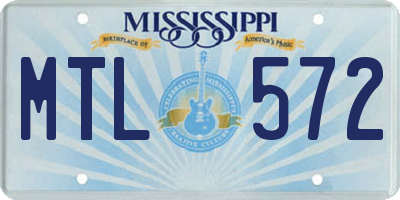 MS license plate MTL572