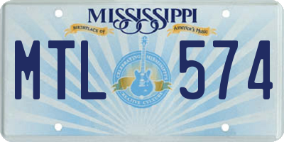 MS license plate MTL574