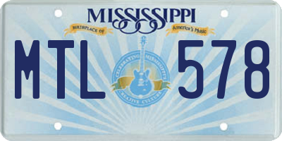 MS license plate MTL578