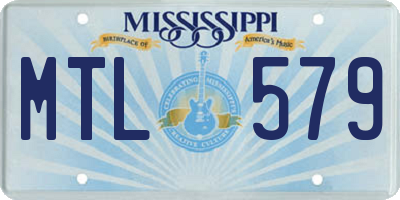 MS license plate MTL579