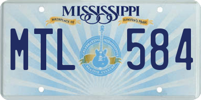 MS license plate MTL584