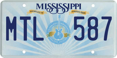 MS license plate MTL587