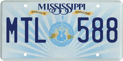 MS license plate MTL588