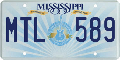 MS license plate MTL589