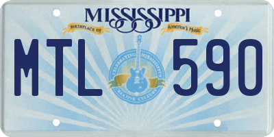 MS license plate MTL590