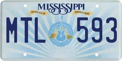 MS license plate MTL593
