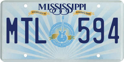 MS license plate MTL594