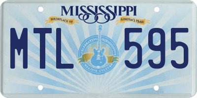 MS license plate MTL595