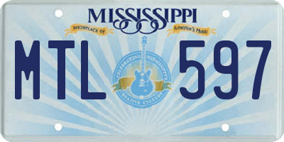 MS license plate MTL597
