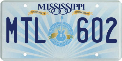 MS license plate MTL602