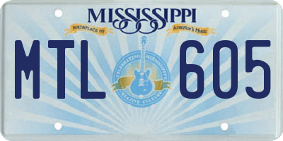 MS license plate MTL605