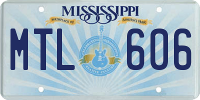 MS license plate MTL606