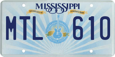 MS license plate MTL610